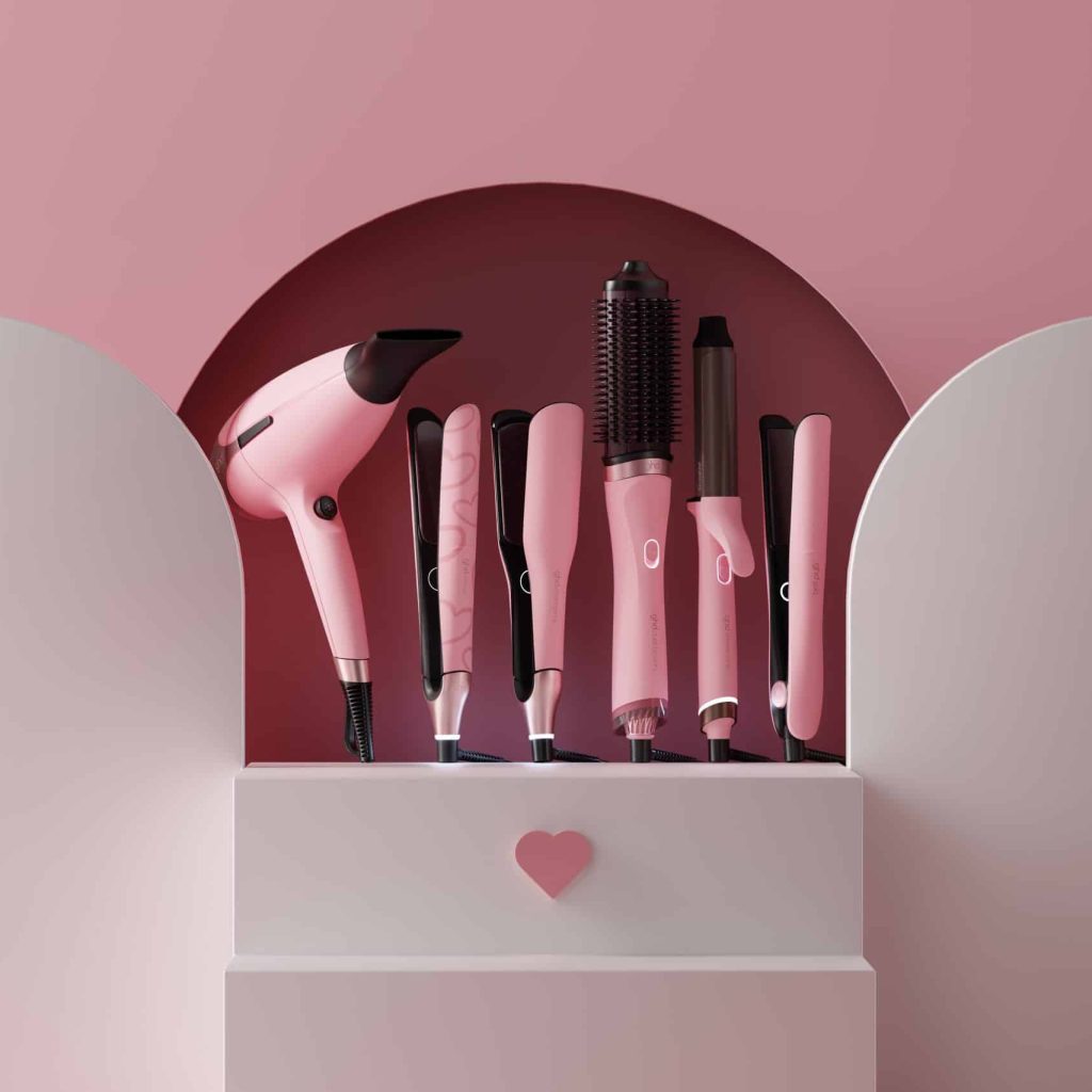 ghd pink hair styling tools